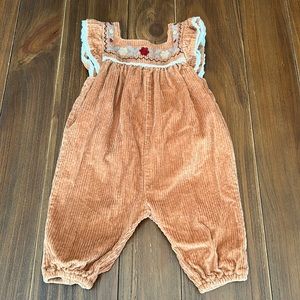 Zara Baby jumper corduroy 9-12 embroidered Thanksgiving Festive Holiday